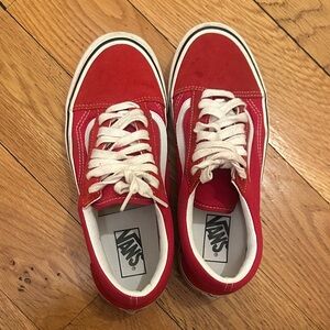 Vans Classic Red and White Sneakers